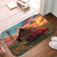thumbnail image 5 of 1pc Old Red Truck in Sunflower Absorbent Non-Slip Bathroom Thickened Flannel Rug Decor,Soft,Quick Drying,Suitable For Indoor/outdoor Use,Bathrooms,Bedrooms,Kitchens,Terrace,Laundry Rooms,16"x24", 5 of 9