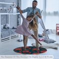 thumbnail image 3 of Large Round Floor Mat Round Rugs Flower Seamless Pattern Retro Carpet Non-Slip Soft Yoga Kid's Play Pet Floor Mat for Bedroom Study Room Living Room Kitchen, 3.3-Feet, 3 of 7