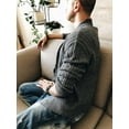 thumbnail image 4 of Kukuzhu Men's Shawl Cardigan Color Block Ribbed Knit Button Down Cardigan Sweaters, 4 of 6