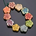thumbnail image 3 of U8MO 10pcs 16mm Fancy Glaze Flower Handmade Ceramic Porcelain Loose Beads DIY Jewelry-Red, 3 of 4