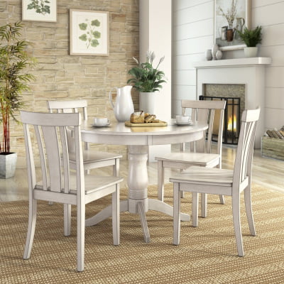 Lexington 5-Piece Dining Set with Round Table and 4 Slat ...