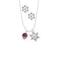 thumbnail image 2 of Delight Jewelry Silvertone 3-D Enamel Basketball Spinner Silver tone Snowflake Charm Necklace and Stud Earrings, 2 of 4