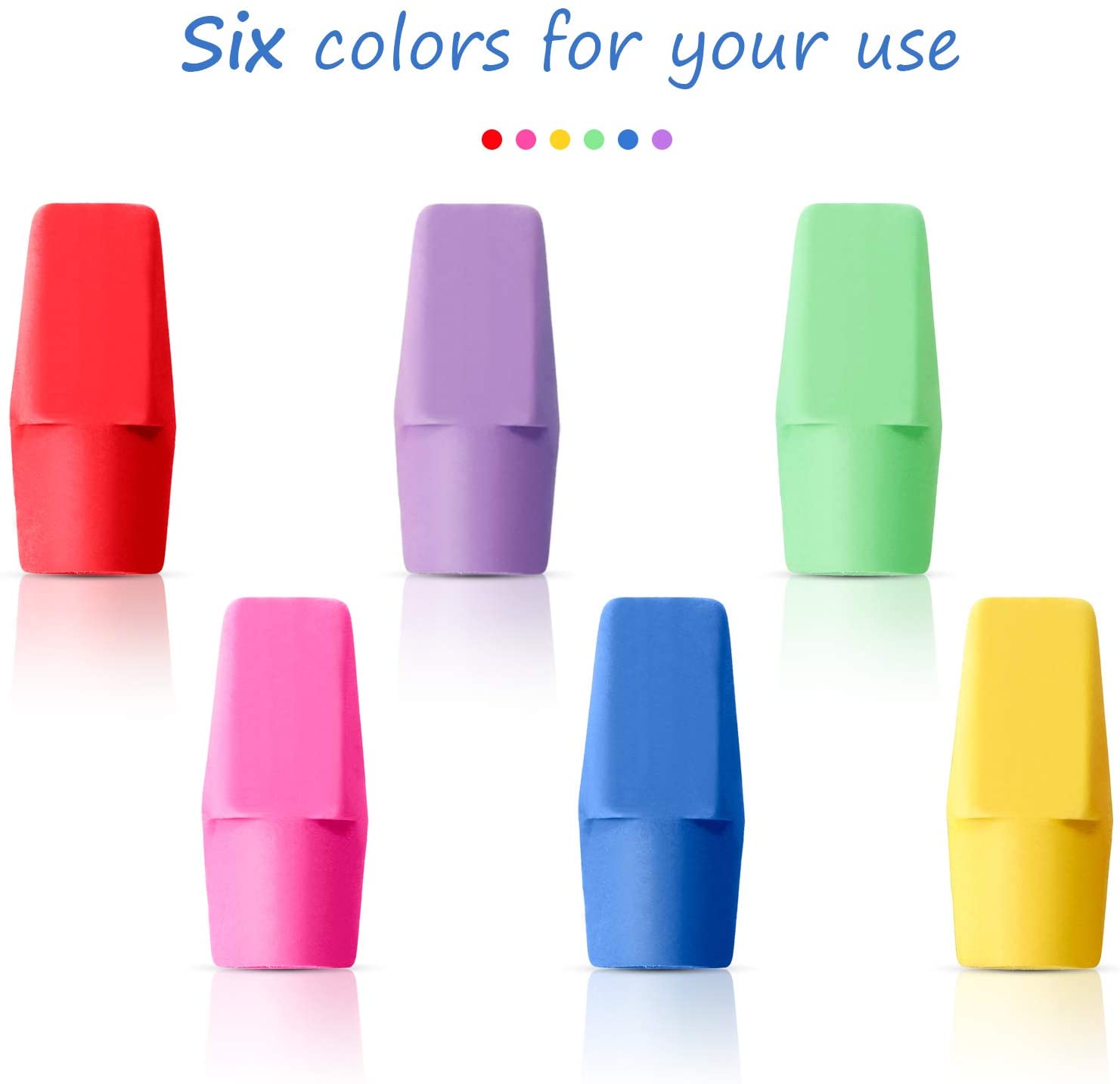 50 Pieces Pencil Top Erasers Cap Erasers and A Pencil Sharpener White