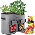 thumbnail image 3 of 2 Pack Potato Plant Bags, Plant Bag with Window and Handles, Breathable and, 3 of 5