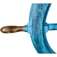 thumbnail image 5 of Wooden Ship Wheel - (Antique Ocean Blue) - Torched Spokes - (42 Inches), 5 of 6