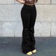 thumbnail image 4 of Gibobby Pantalones deportivos mujer Pantalones para mujer Pantalones acampanados Pantalones con botones y agujeros informales Pantalones con cremallera(Negro,X-CH), 4 of 5