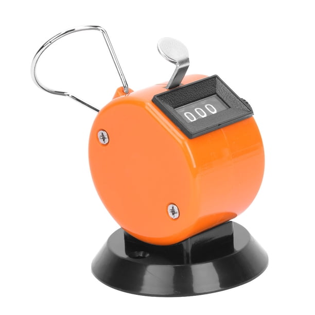 Contador manual BERM de 4 dígitos con carcasa de plástico ABS, herramienta de conteo manual mecánica con base de gancho, color naranja