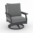 thumbnail image 4 of Cortina Gray Rectangle Fire Pit Table with Aspen Rock-Swivel Chair-5 Piece, 4 of 6