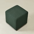thumbnail image 4 of 18.5" Wide Modern Square Boucle Upholstered Ottoman with Solid Wood Legs, Multi-Functional Sofa Footrest, Side Table, Extra Seating for Living Room, Bedroom, Fully Assembled (Green), 4 of 13