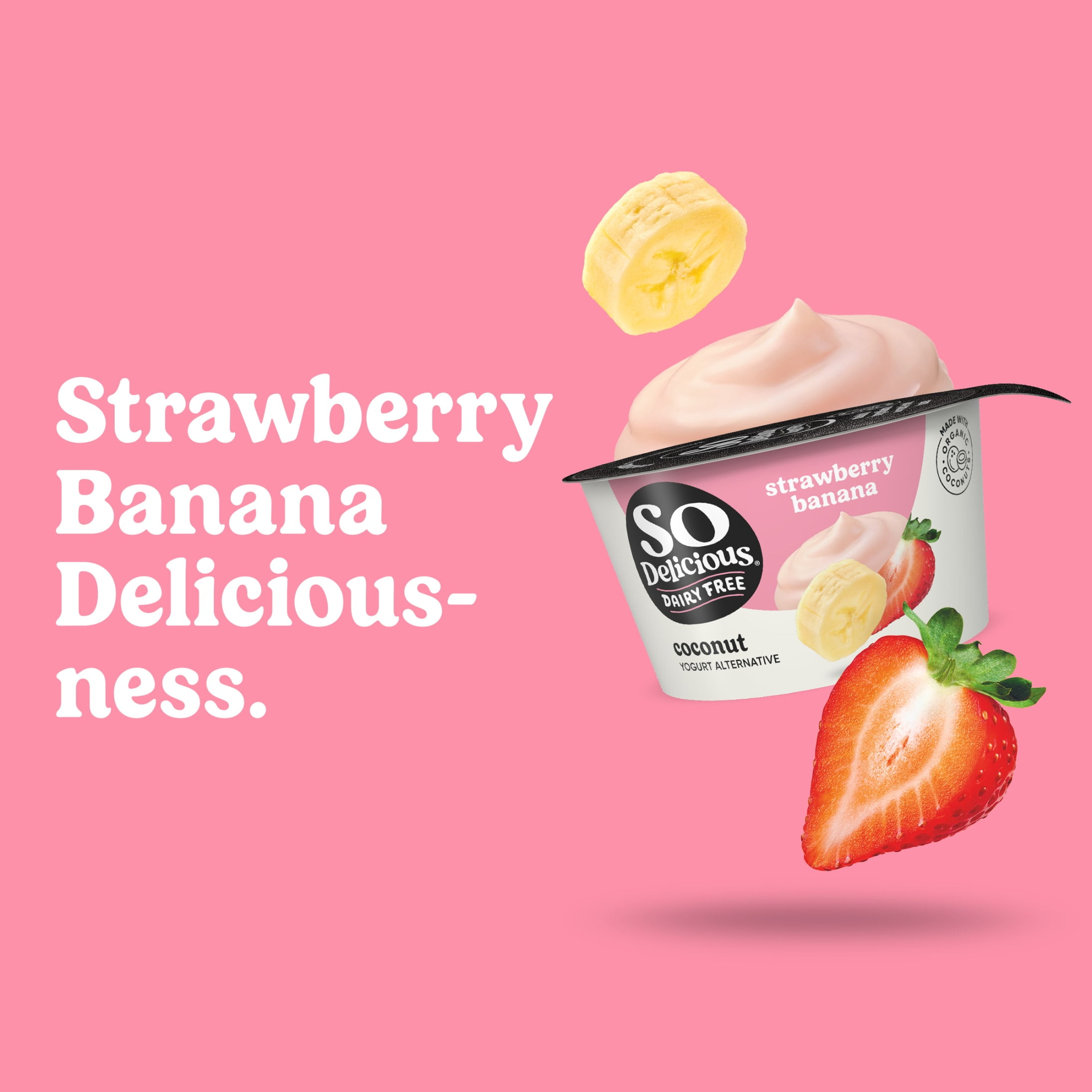 So Delicious Vegan, Dairy Free Strawberry Banana Coconut Yogurt Alternative, 5.3 oz Container