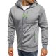 thumbnail image 2 of Sudadera con Capucha para Hombre, Color Gris Claro, Manga Larga, Cremallera, Chaqueta Informal, Sudadera, Chaqueta, Sudadera Ligera de Manga Larga con Cremallera, 2 of 4