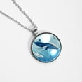 thumbnail image 4 of Whale Glass Design Circular Pendant Necklace - Elegant Jewelry for Women, 4 of 5