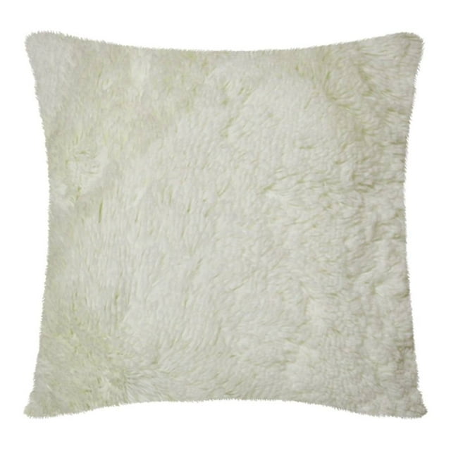 Cojín Decorativo Cuadrado Mainstays Peludo Beige, 45 x 45