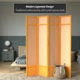 thumbnail image 2 of Red Lantern 7 ft. Tall Jute Shoji Screen - 4 Panel - Honey, 2 of 6
