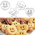 thumbnail image 1 of 4Pcs/Set Moules à Biscuits Souriants en Acier Inoxydable pour la Cuisson des Légumes, 1 of 6
