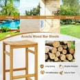 thumbnail image 6 of Patiojoy 4-Pack Outdoor Bar Stools Patio Bar Stools w/ Ergonomic Seat & Comfortable Footrest Acacia Wood Bar Stools Set, 6 of 9