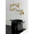thumbnail image 3 of Kingston Brass KS2107CG Fuller Wall Mount Pot Filler Faucet, Brushed Brass, 3 of 7