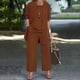 thumbnail image 4 of 3 Pcs/Set Women Coat Vest Pants Set Long Sleeve Cardigan O Neck Sleeveless, 4 of 5