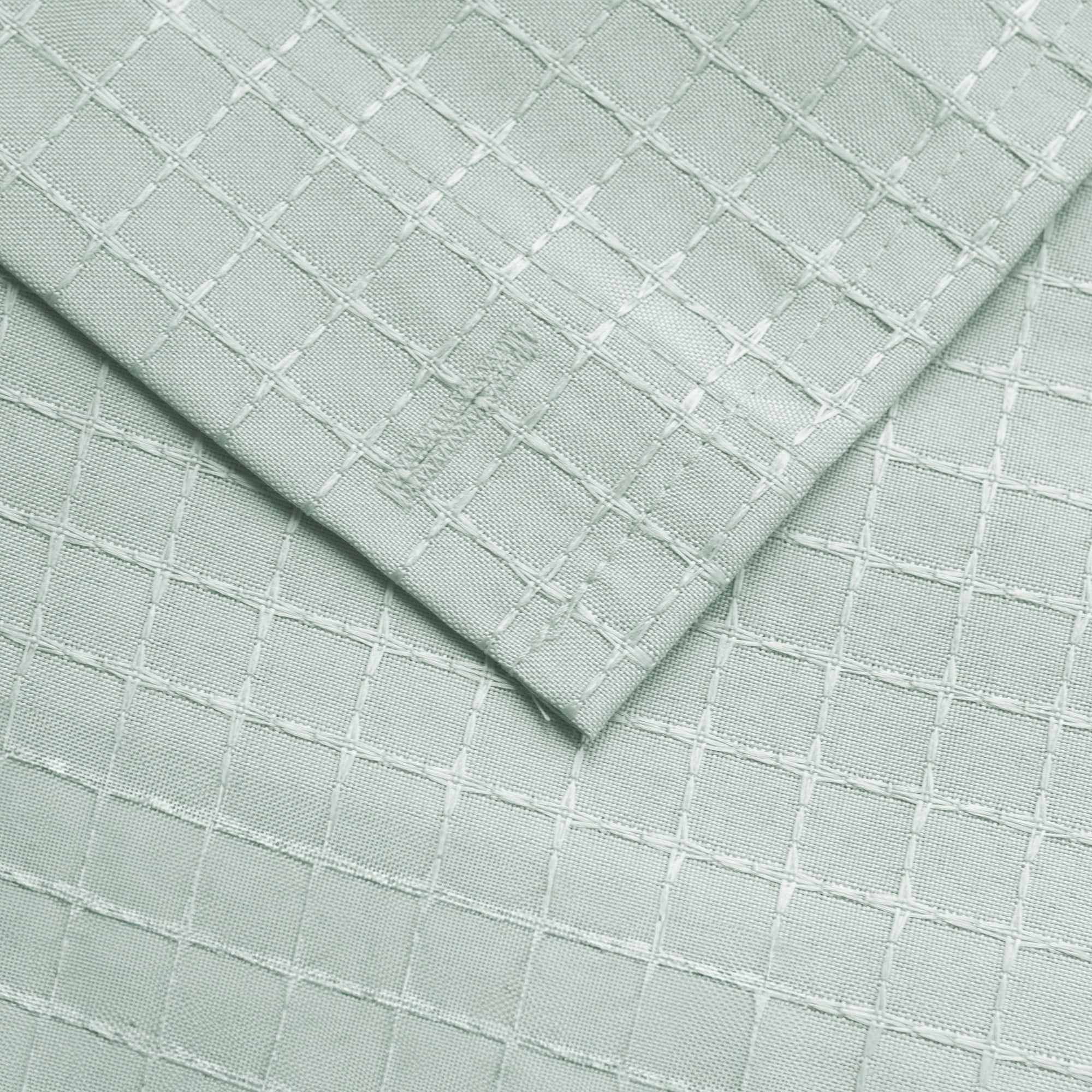 Mainstays Waffle-Weave Fabric Shower Curtain with Recycled Polyester, 72 in x 72 in, Green