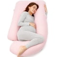 thumbnail image 1 of Almohada de embarazo Momcozy en forma de U para todo el cuerpo, color rosa, 1 of 8