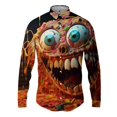 thumbnail image 3 of Camisas de manga larga con estampado 3D de pizza para hombre, camisas de hip-hop de calle de primavera y otoño, blusas góticas casuales de moda para hombre Y2k, 3 of 4