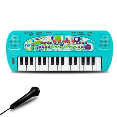 HAOTUTOYS Kids Piano Keyboard, 32 Keys Portable Piano Early Learning Educational Electronic Music Keyboard Instrument Toys for 3 4 5 6 Year Old Boys and Girls (Blue)