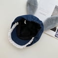 thumbnail image 5 of Lace Trim Bowknot Newsboys Hat Plush Bunny Hat Funny Floppy Ear Hat Flat Hat Women Painters Hat, 5 of 7