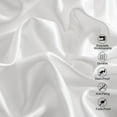 thumbnail image 5 of Flxxie 3 Pieces Twin Silky Satin Sheet Set for Hair and Skin, Includes Flat Sheet, Deep Pocket Fitted Sheet and Pillowcases, White, 5 of 6