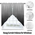 thumbnail image 4 of Swag Curtains Valances for Windows, Gray Black Ombre Short Kitchen Window Curtains Over Sink, Aesthetic Abstract Watercolor Cafe Curtains Panel Set Of 2,Rod Pocket, 63 Inches Length, 4 of 8