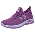 thumbnail image 2 of HTHLVMD Casual Mesh Walking Shoes, Lace-Up Comfort Sneakers, Breathable Knit Upper, Women's Running Shoes, Breathable Soft-Soled Low-Top Walking Training Shoes, Comfortable Outdoor Sports, Purple 8, 2 of 9