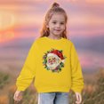 thumbnail image 4 of Odeerbi Kids Girls Christmas Cotton Hoodies Fall Winter Pullover Hooded Sweatshirts Fall Winter Santa Claus Print Long Sleeve Sweater Top Kids Clothes Yellow, 4 of 5