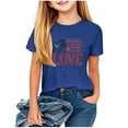 thumbnail image 3 of Jinhomg Kids 4Th of July Shirt Trendy American Flag Graphic Tees Casual Comfy Short Sleeve Crew Neck Patriotic Tops Boys Girls Holiday Gifts Dark Blue 100, 3 of 8