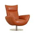 thumbnail image 2 of HomeRoots 43 in. Contemporary Orange Leather Lounge Chair, 2 of 5