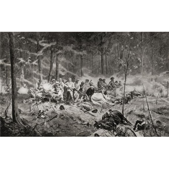 Design Pics The Last Stand of Major Allan Wilson On The Shangani River Matabeleland During The First Matabele War in 1893 After The Painting by Allan Stewart Published 1900 Poster Print, 18 x 11