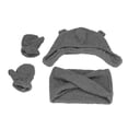 thumbnail image 3 of Las capas dobles lindas de la fibra de poliéster del sistema de la bufanda de los guantes del sombrero del bebé mantienen la bufanda caliente de los guantes del sombrero del invierno, 3 of 5