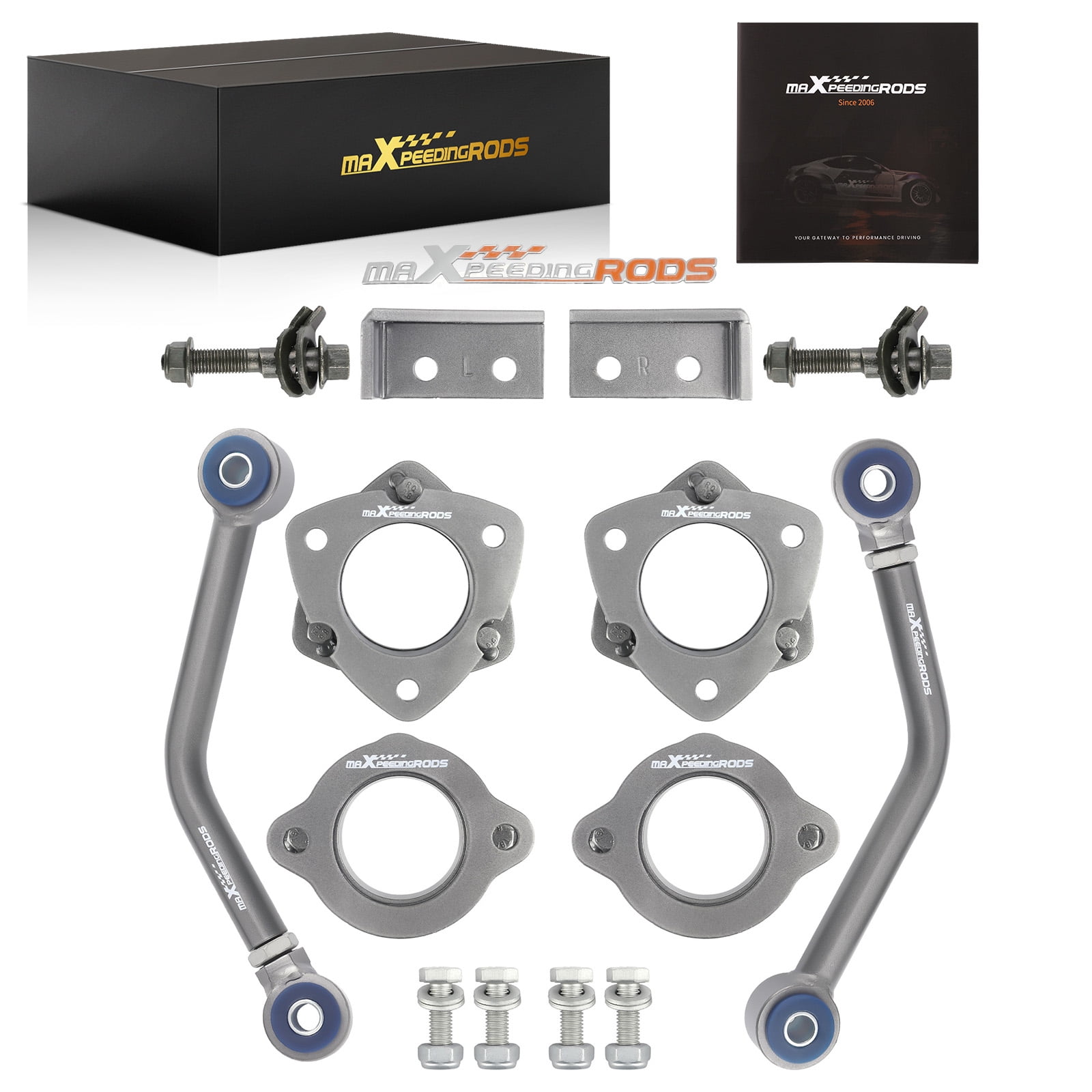 MaXpeedingrods Front 2" Rear 2" Lift Kit for Jeep Compass Patriot MK 2007-2017, Lift Spacers with Alignment Control Arms and Camber Bolts
