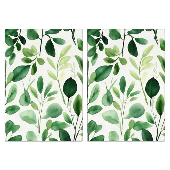 2 Pcs Funny Kitchen Towels,Summer Green Classic Art Microfiber Dish Towels,Kitchen Tea Towels,Kitchen Towel Set (18" X 26")