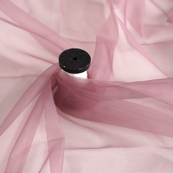 ERDOUY 1 Yard × 60" Wide Bridal White Sheer Organza Tulle Fabric Roll, The Yard for Fashion Dress Sewing, Wedding Party Decor & Event Backdrops,Dark Pink