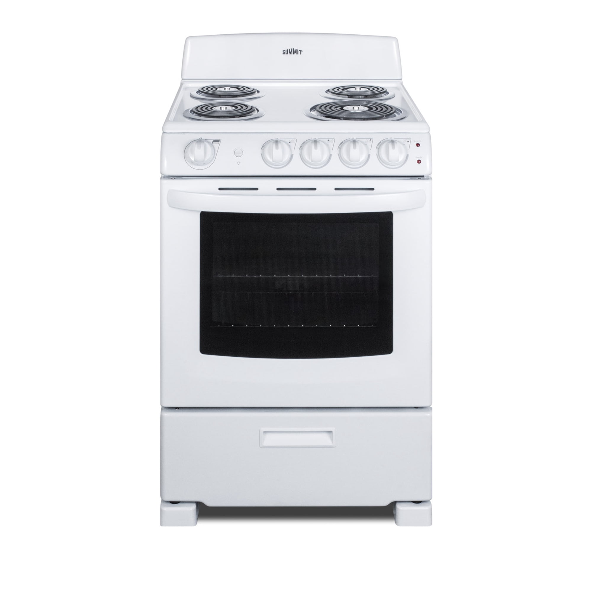 Summit 24 Inch Freestanding Electric Range, Coil Burners, White - RE2411W