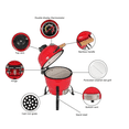 thumbnail image 4 of Kamado Charcoal BBQ Grill, Heavy Duty Ceramic Barbecue Smoker and Roaster with Built-in Thermometer and Stainless Steel Grate (13 Inch Handle, Red), 4 of 7