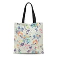 thumbnail image 1 of JSDART Canvas Tote Bag Blue Pattern Ditsy Watercolor Flowers Colorful Floral Small Daisy Reusable Shoulder Grocery Shopping Bags Handbag, 1 of 1