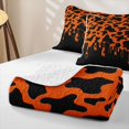 thumbnail image 4 of Manfei Vintage Cow Spot Quilt King 3 Pieces,Rustic Farm Animal King Coverlet Set,Black Orange,1 Bedspread and 2 Pillowcases, 4 of 7