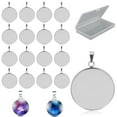 thumbnail image 1 of Réplica de plata de ley 925, colgante de joyería de acero inoxidable duradero para hacer manualidades con fotos, regalos únicos hechos a mano, biseles colgantes redondos con mano de obra fina, 1 of 6