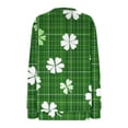 thumbnail image 5 of St. Patrick's Day Sweatshirt for Women Plaid Pattern Shamrock Graphic Quarter Zip Pullover Long Sleeve Classic Fit Festive Party Top, 5 of 5