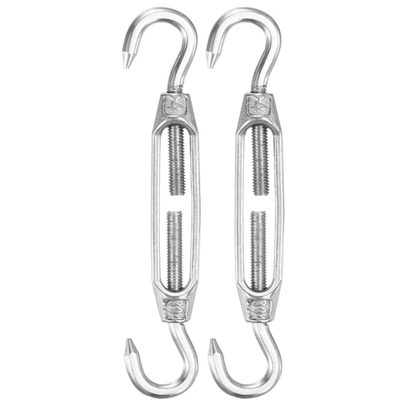 Uxcell 2-Pack Turnbuckle Hook and Hook, M4 Stainless Steel Heavy Turnbuckles Wire Rope Tension Adjustable Tension