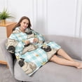thumbnail image 5 of Oversized Wearable Blanket Hoodie,Pug with Crown Sherpa Blanket Hoodie with Super Pockets,Super Warm Fuzzy Pullover for Women & Men, 5 of 6