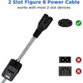Braided Power Cord 5 Feet With Switch, Power Replacement Ac Cable Flat