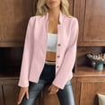 thumbnail image 5 of Casual Blazers for Women Trendy Textured Solid Color Fitted Work Office Jacket Notch Collar Business Dressy Coat (L, Pink), 5 of 5
