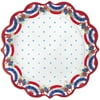 Pioneer Woman Red White and Blue Patriotic Paper Dessert Plates, 8in, 12ct