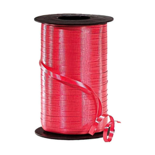 Listón Rulin Curling Curly Liso Colores Deco 400 Metros rojo